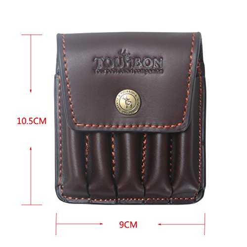 TOURBON Hunting Genuine Leather Rifle Cartridge Holder 5 Round Amm...