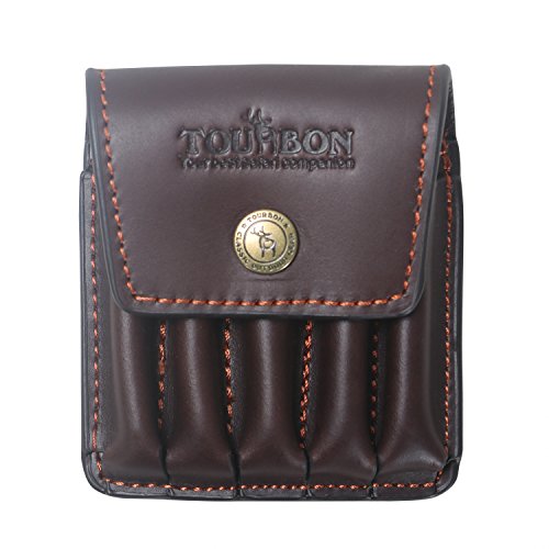 TOURBON Hunting Genuine Leather Rifle Cartridge Holder 5 Round Amm...