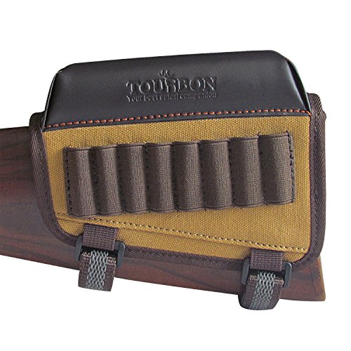 TOURBON Hunting Buttstock Cheek Rest Pad Rifle Ammo Holder Rig...