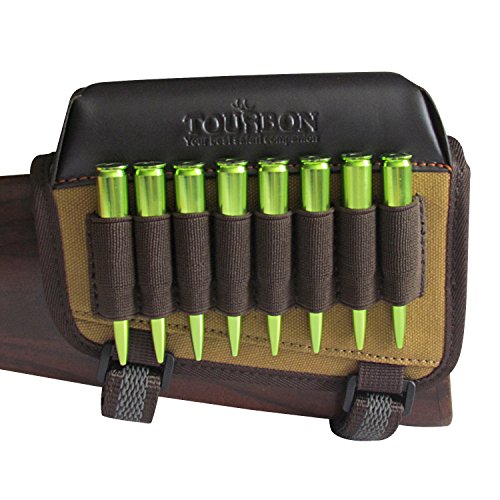 TOURBON Hunting Buttstock Cheek Rest Pad Rifle Ammo Holder Rig...