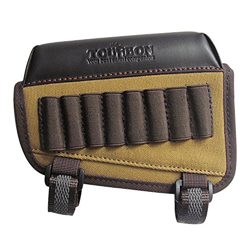 TOURBON Hunting Buttstock Cheek Rest Pad Rifle Ammo Holder Lef...
