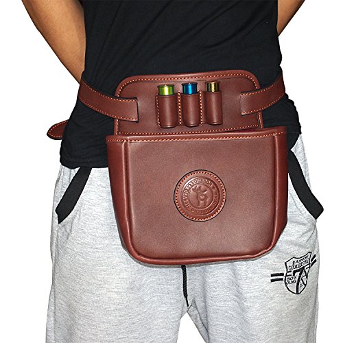 TOURBON Leather Waist Rifle Ammo Bag Shot Shell Holder Cartridg...