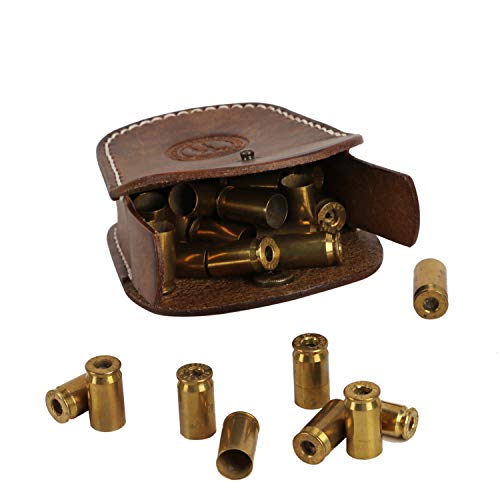 TOURBON Vintage Leather Slingshot Ammo Pouch .22 22lr .38 .45 Ammu...
