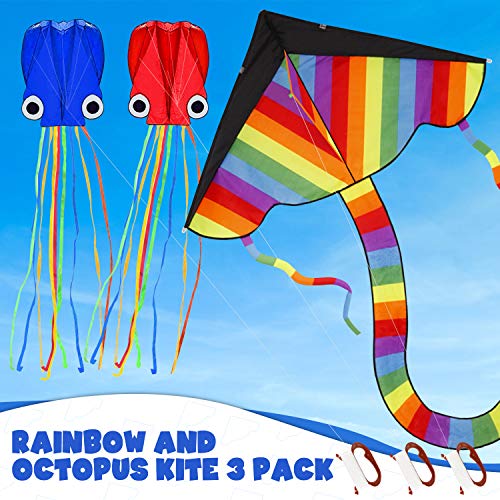 TOY Life Kites for Kids Easy to Fly - 3 Pack Kids Kites - Large Ra...
