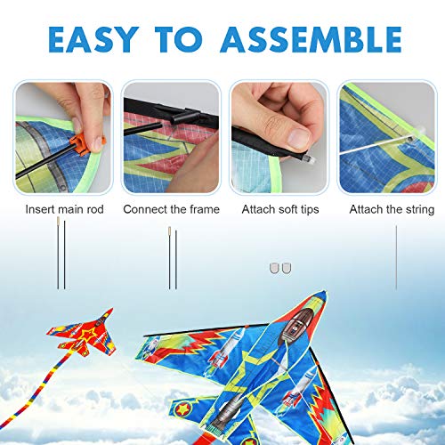 TOY Life Plane Kites for Kids Easy to Fly - 2 Pack Kids Kites - Ou...