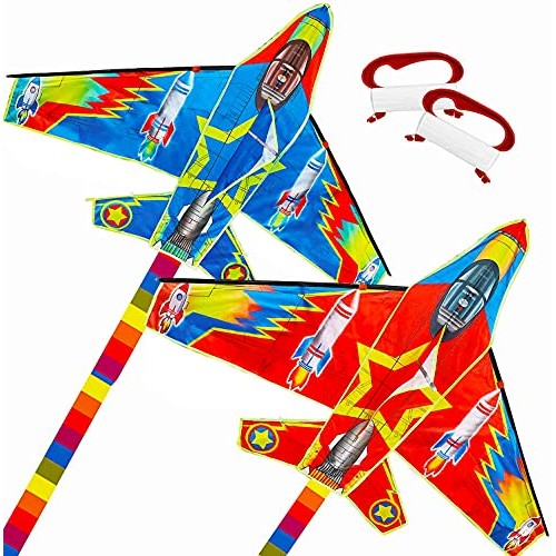 TOY Life Plane Kites for Kids Easy to Fly - 2 Pack Kids Kites - Ou...
