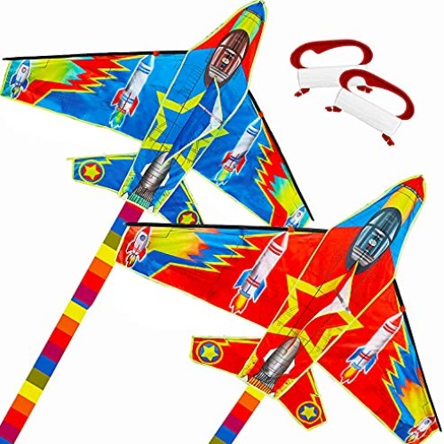 TOY Life Plane Kites for Kids Easy to Fly - 2 Pack Kids Kites - Ou...