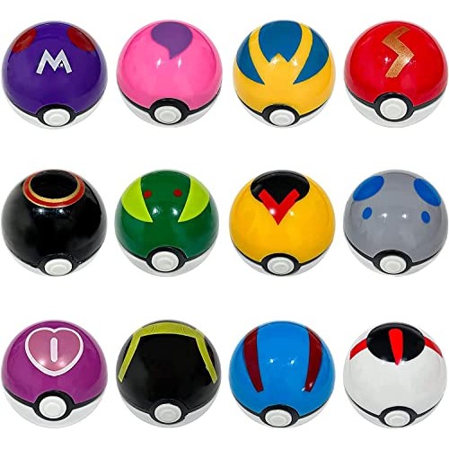 12 Poke-Ball and Action Figures Toy Set， Collection Action Figure...
