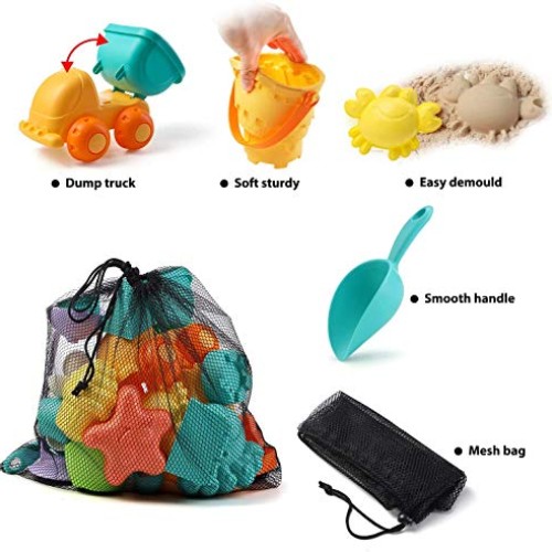 23pcs Beach Sand Toy Set Include Bucket, Sandbox Vehicle, Watering...