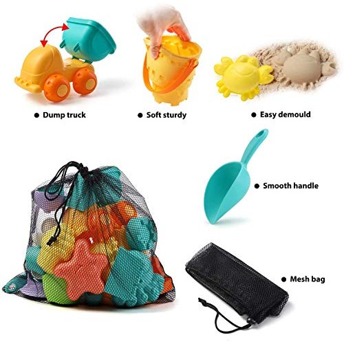 23pcs Beach Sand Toy Set Include Bucket, Sandbox Vehicle, Watering...