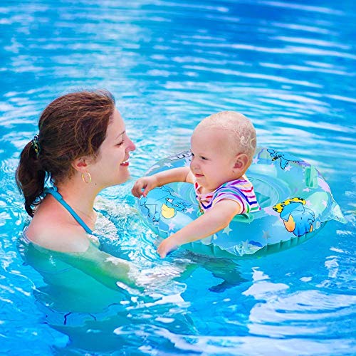 Baby Swimming Ring Floats with Safety Seat Double Airbag Swim Ring...