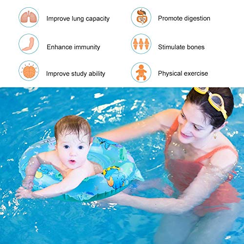 Baby Swimming Ring Floats with Safety Seat Double Airbag Swim Ring...
