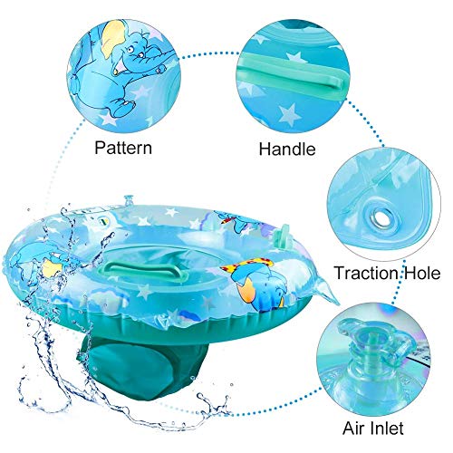 Baby Swimming Ring Floats with Safety Seat Double Airbag Swim Ring...