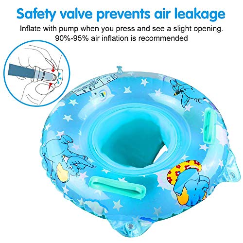 Baby Swimming Ring Floats with Safety Seat Double Airbag Swim Ring...