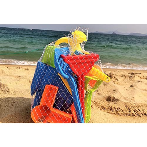 Beach Toys KeiMu 15 Piece Sand Toys Set, Bucket with Sifter, Shove...
