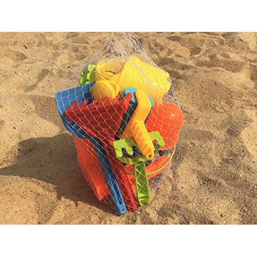 Beach Toys KeiMu 15 Piece Sand Toys Set, Bucket with Sifter, Shove...