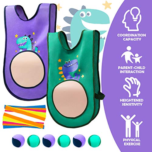 Dodgeball Sticky Vest Set Includes 2 Vests, 2 Paddles, 6 Balls, an...
