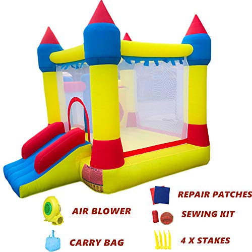 Inflatable Bounce House with Air Blower, Medium Bouncy Playhouse f...