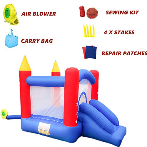 Inflatable Bounce House with Air Blower, Playhouse for Kids Jumpin...