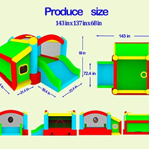 KONGNIJIWA Inflatable Bounce House with Blower, Kids Slide Jumping...