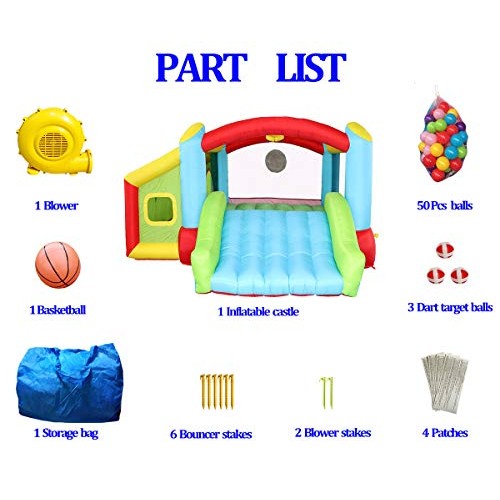 KONGNIJIWA Inflatable Bounce House with Blower, Kids Slide Jumping...