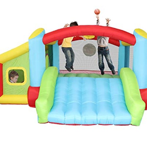 KONGNIJIWA Inflatable Bounce House with Blower, Kids Slide Jumping...