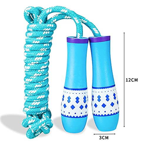 2 Pack Adjustable Cotton Jump Rope for Kids Adults Skipping Fitnes...