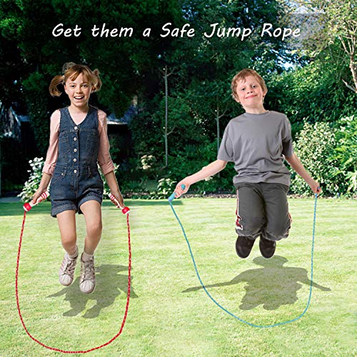 2 Pack Adjustable Cotton Jump Rope for Kids Adults Skipping Fitnes...