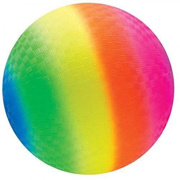 8.5 Inch Rainbow Colored Playground Ball 1 Rainbow Ball