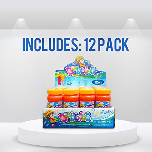 Toysery 12 Packs Bubble Solution Refill with Bubble Wand, Outdoor ...