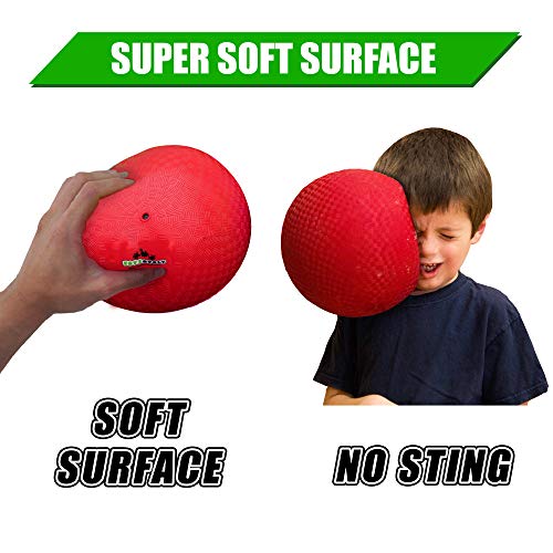 Inflatable Dodgeball Set of 6 - Official 7 Inch Balls + Soft Ski...