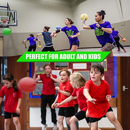 Inflatable Dodgeball Set of 6 - Official 7 Inch Balls + Soft Ski...