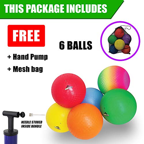 Inflatable Dodgeball Set of 6 - Official 7 Inch Balls + Soft Ski...