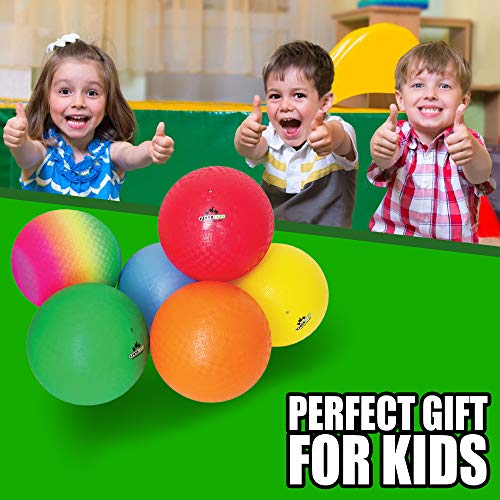 Inflatable Dodgeball Set of 6 - Official 7 Inch Balls + Soft Ski...