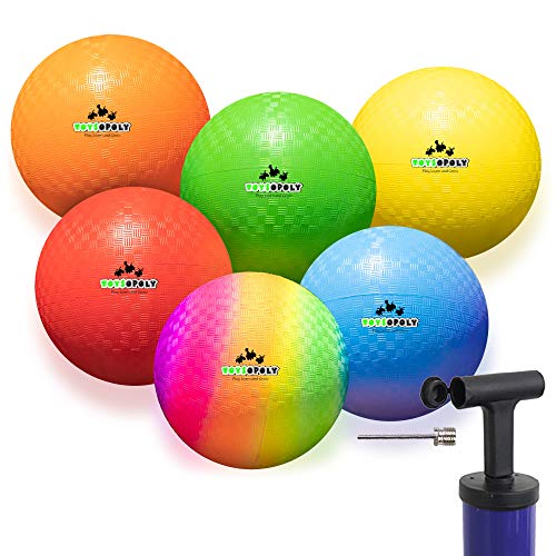 Inflatable Dodgeball Set of 6 - Official 7 Inch Balls + Soft Ski...