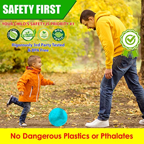 Premium Marbleized Bouncy Balls Plus Pump & 2 Pins, 8.5 Inch Infla...