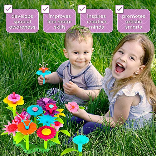 ToyVelt Flower Garden Building Toys for Girls - 148 pcs Floral A...