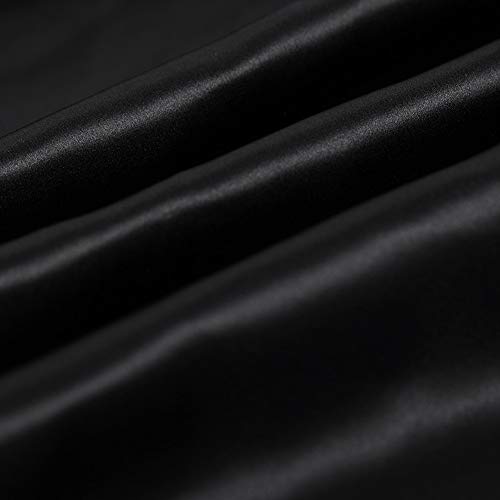 Black 100% Pure Silk Fabric Solid Color Charmeuse Fabrics by The P...