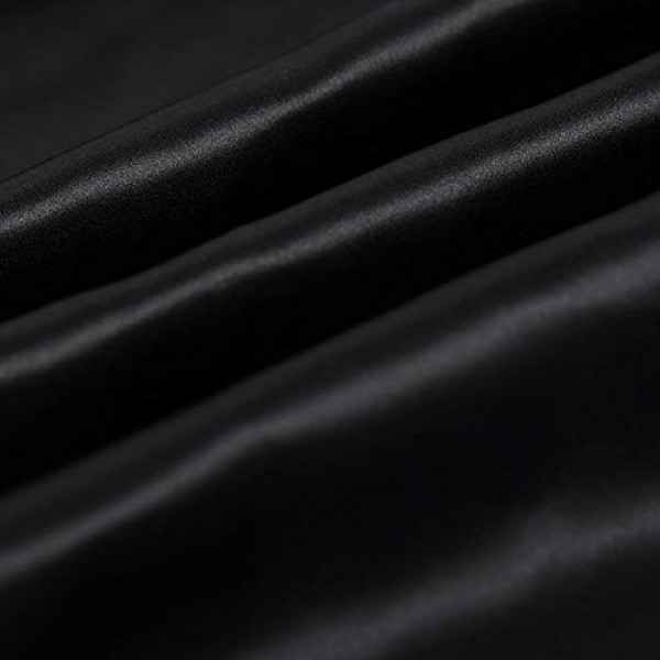 Black 100% Pure Silk Fabric Solid Color Charmeuse Fabrics by The P...