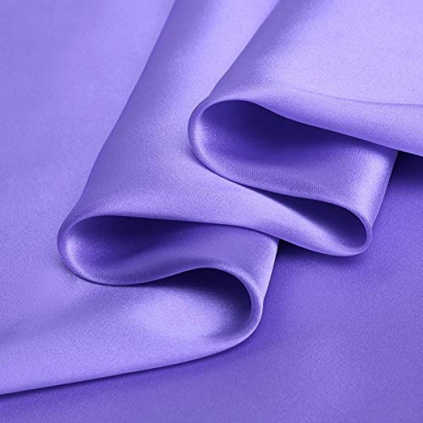 Light Purple 100% Pure Silk Fabric Solid Color Charmeuse Fabrics b...