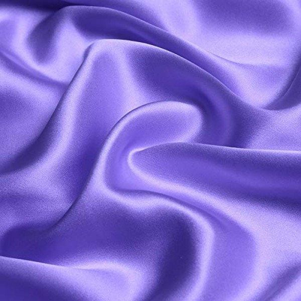 Light Purple 100% Pure Silk Fabric Solid Color Charmeuse Fabrics b...