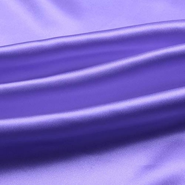Light Purple 100% Pure Silk Fabric Solid Color Charmeuse Fabrics b...