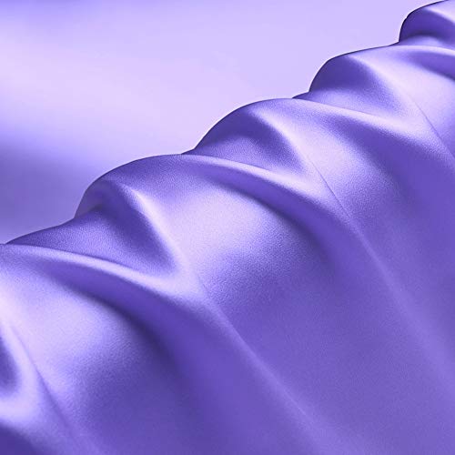 Light Purple 100% Pure Silk Fabric Solid Color Charmeuse Fabrics b...