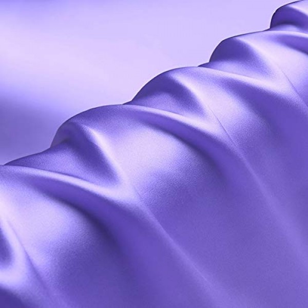 Light Purple 100% Pure Silk Fabric Solid Color Charmeuse Fabrics b...