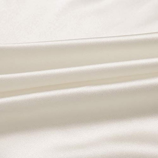 Raw White 100% Pure Silk Fabric Solid Color Charmeuse Fabrics by T...