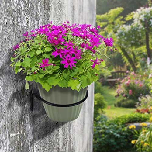TQVAI 6 inch Flower Pot Holder Ring Wall Mounted 3 Pack Metal Plan...