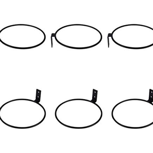 TQVAI 6 inch Flower Pot Holder Ring Wall Mounted 6 Pack Metal Plan...