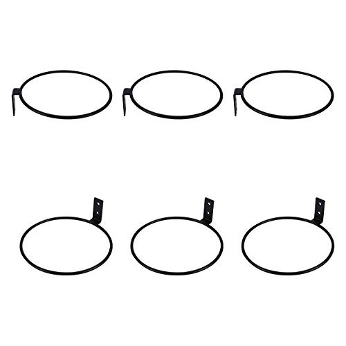 TQVAI 6 inch Flower Pot Holder Ring Wall Mounted 6 Pack Metal Plan...