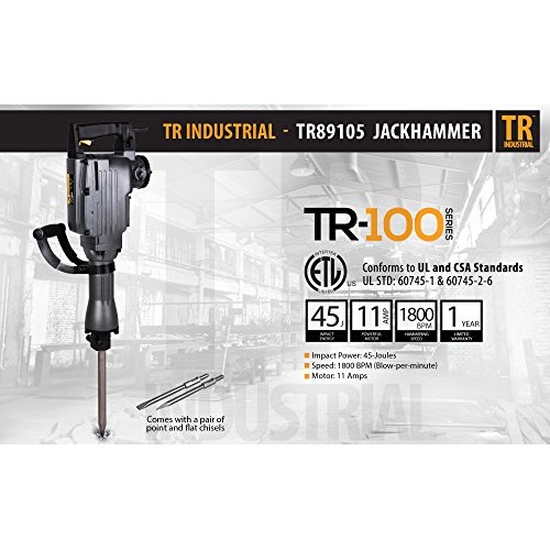 TR Industrial TR89105 Original Demolition Jack Hammer with Point a...
