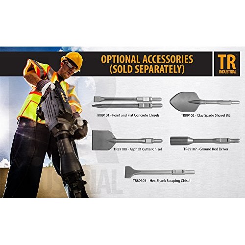 TR Industrial TR89105 Original Demolition Jack Hammer with Point a...